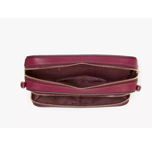 New Kate Spade Staci Dual Zip Around Crossbody Blackberry Preserves - Picture 4 of 5